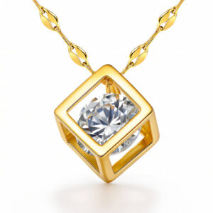 Stone in a Box Pendant Necklace