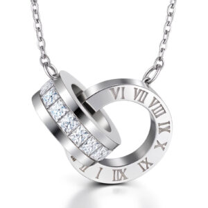 Silver Roman Numbers Pendant Necklace