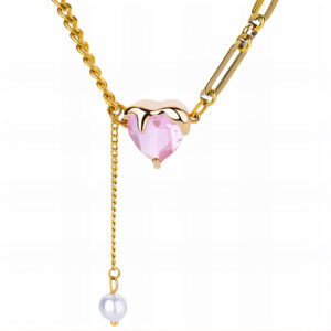 Dual Chain Design Heart Necklace