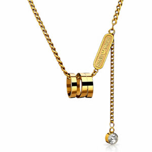 Three Rings With A Drop Statement Necklace