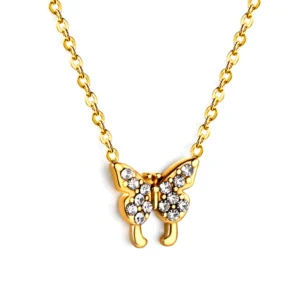Butterfly Pendant Necklace with Diamonds
