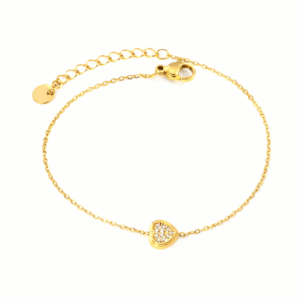 Gold Bracelet With Heart Charm