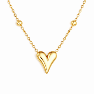 Heart Pendant With Beaded Necklace