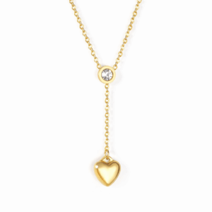 Minimalist Diamond Heart Pendant Necklace