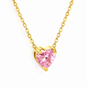 Pink Heart Pendant Necklace