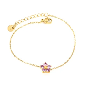 Purple flower bracelet