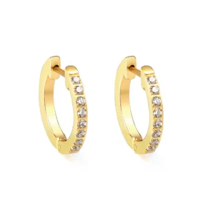 Round earrings with diamonds