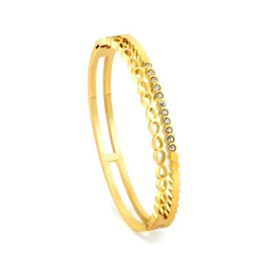 Double stranded bracelet with diamonds