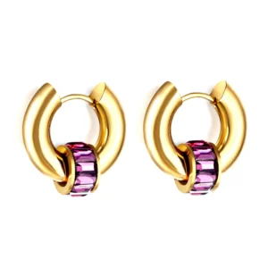 Purple diamond earrings